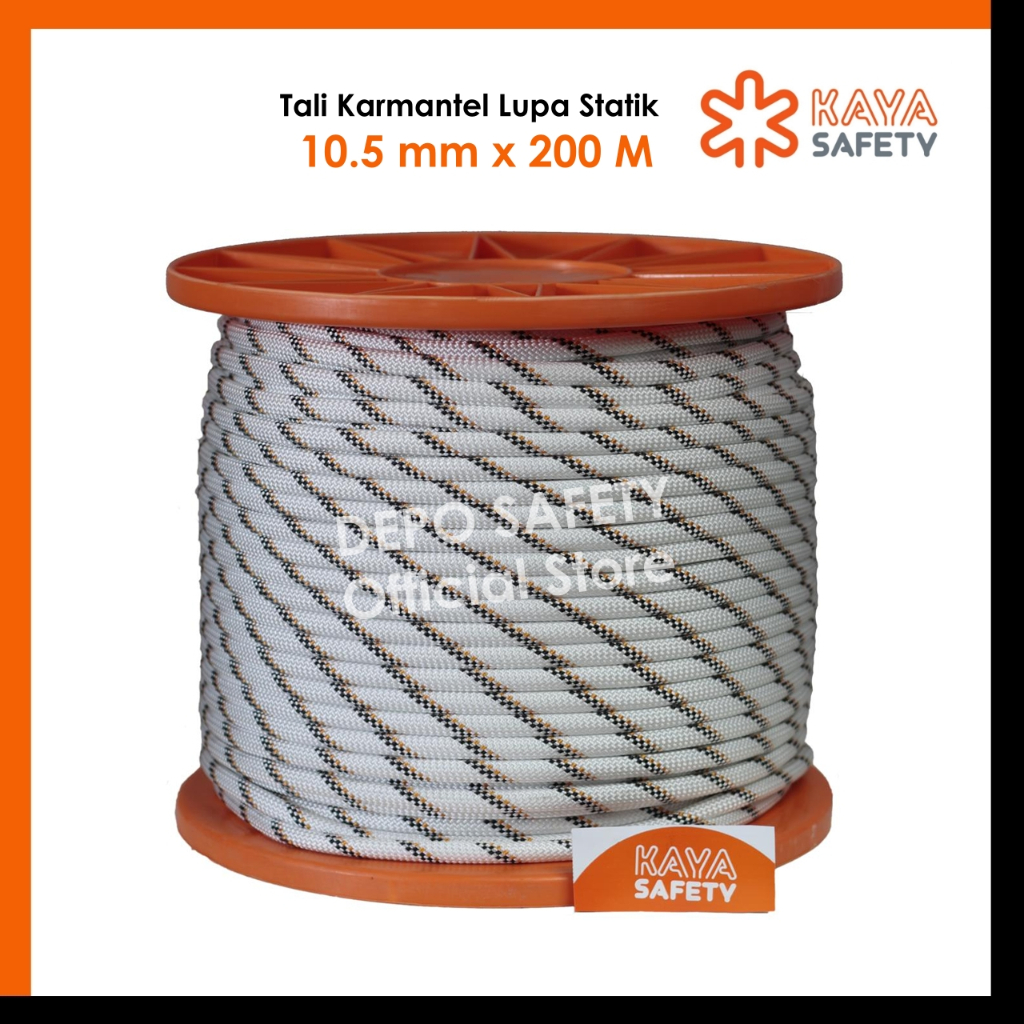 Tali Karmantel KAYA SAFETY 10.5 mm X 200 M Static - Lupa Static Ropes High Quality