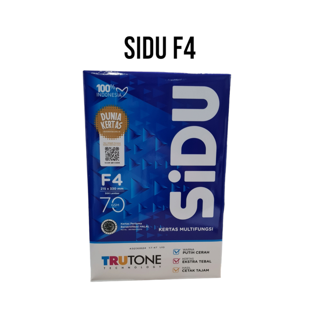 

Kertas HVS F4 70 gram SIDU SInar Dunia