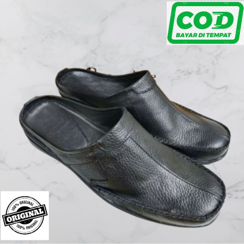 SEPATU SANDAL PRIA SLOP PRIA ORIGINAL KULIT ASLI SEPATU FORMAL