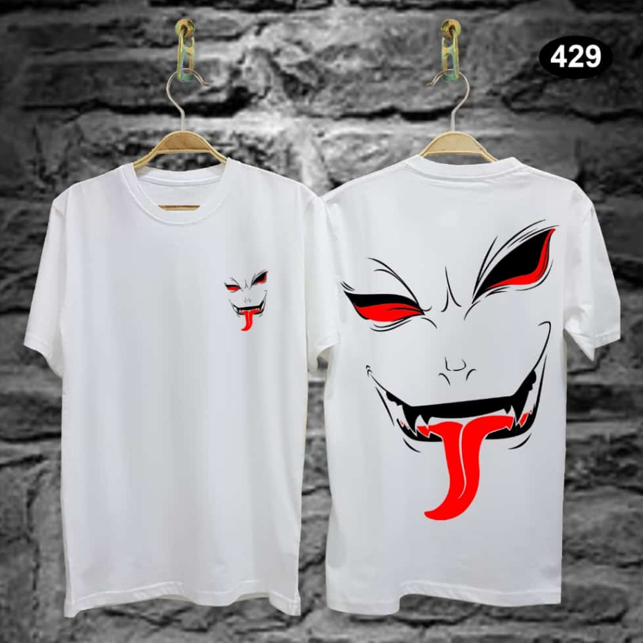 Baju Kaos T-shirt Distro Terbaru / Kaos Smile Lidah Merah Warna Putih / Kaos Kekinian / Kaos Trendy 