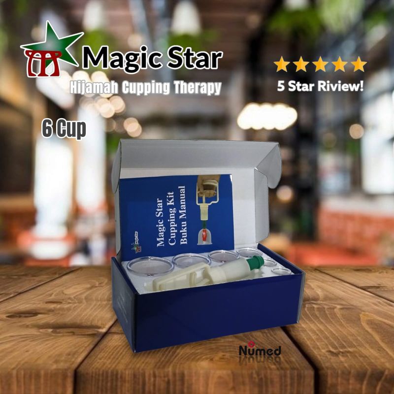 Alat Bekam Original Magic Star isi 6 Kop / Therapy Cupping Set Magic Star 6 Cup / Kop Angin Magic Star 6