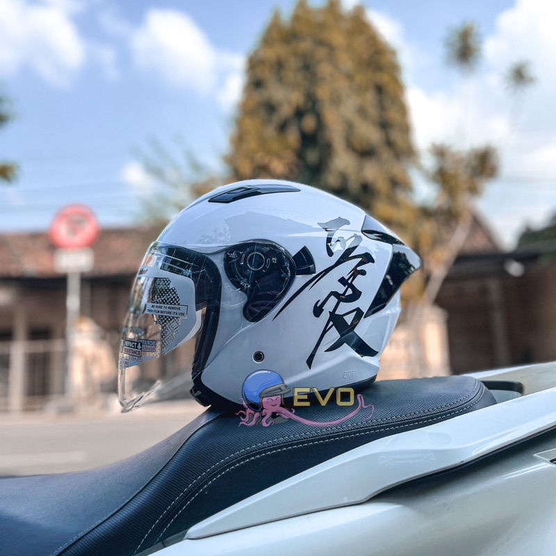 NHK R1 MAX KANJI LENGKAP - HELM HALF FACE NHK ORI