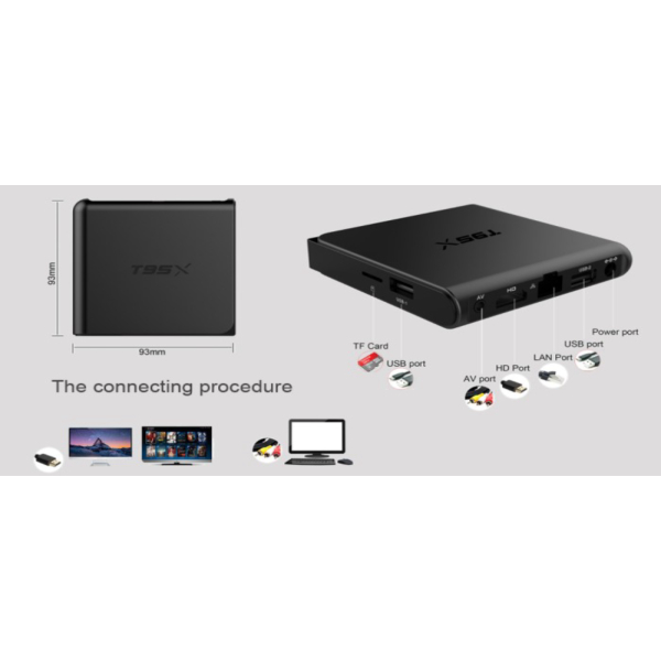 Unik Android TV Box T95X 4K S905X Amlogic Marshmallow 6.0 RAM 2GB ROM 16GB Diskon