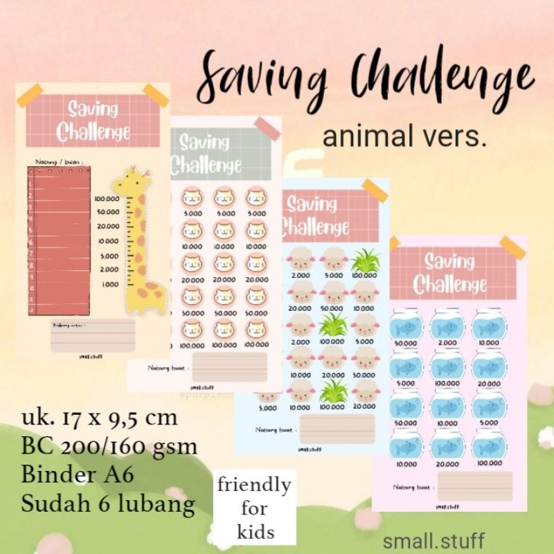 

Kertas Isi Binder Saving Challenge Tebal Murah (Animal Vers.)