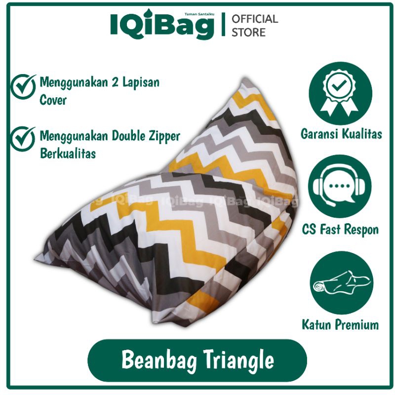 Bean Bag Triangle Plus isi Size Medium Dewasa Motif/ Kursi Santai Bean Bag Murah
