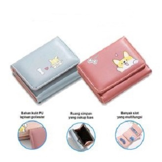 Dompet Lipat Mini Wanita Motif Animal Cute Fashion Import
