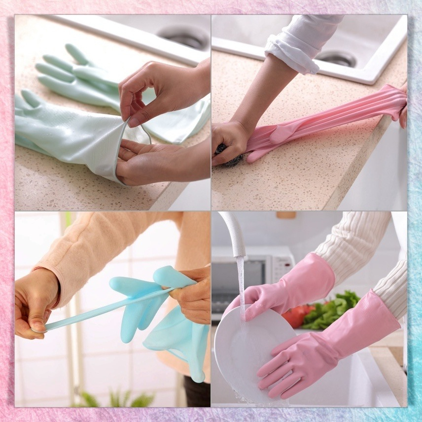 Sarung Tangan Cuci Piring ST385 Karet Latex Rubber Gloves Anti Air Multifungsi