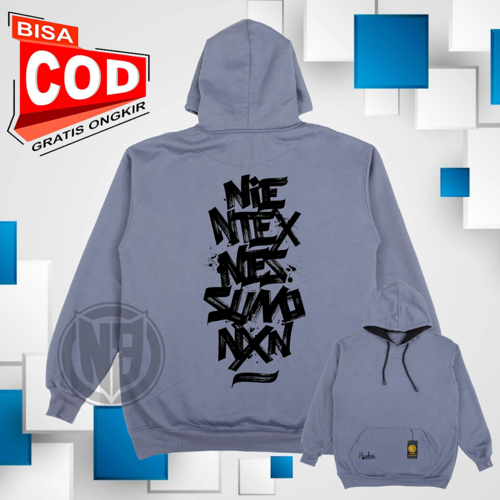 NEWBIE Sweater Hoodie Pria Distro Metal Series Hitam Fleece Tebal Premium (SABLON BELAKANG) Size M-XXL ( Unisex )