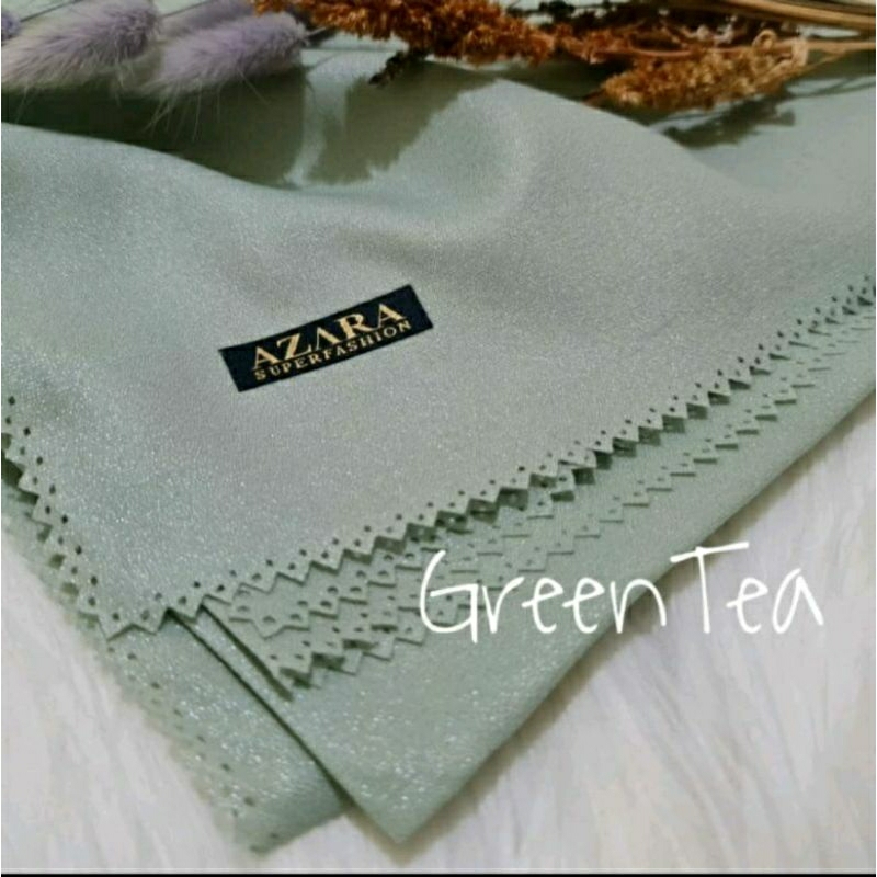 Hijab Jilbab Kerudung Segiempat Sinar Glamour Nur Sinaran Azara Lasercut Warna Greentea