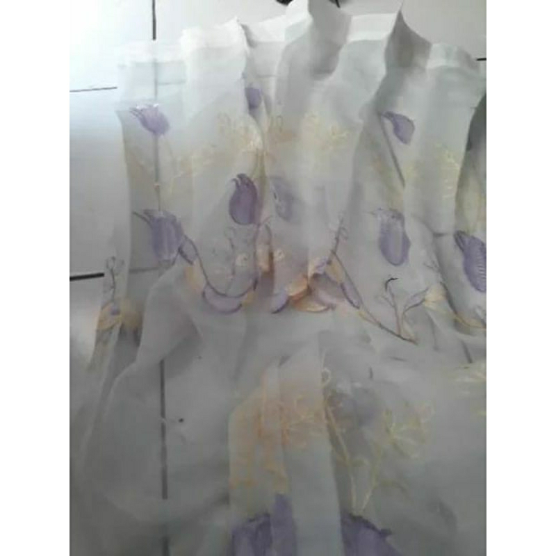 Gorden Hordeng VITRASE DALEMAN GORDEN BORDIER TULIP LEBAR 2 METER Jendela VTRS PUTRI RAJA