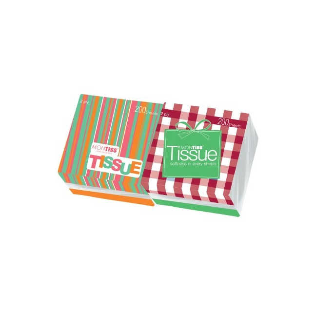 Tissue Montiss Multipurpose Pop Up 200 sheets 2 ply / Tisu kotak Montis 200s meja makan serbaguna