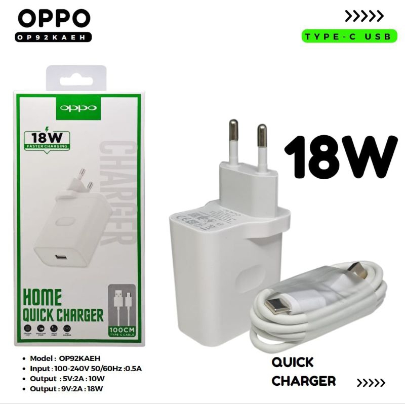 Charger OPPO A5 2020 A9 2020 A53 A54 A57 A59 A92  RENO 3 RENO 4 RENO 4F F21 PRO 4G RENO 7Z 5G A95 A96 A76 RENO 7 K10 original 100% Fastcharging 33W 33WATT 18W 18WATT Type c