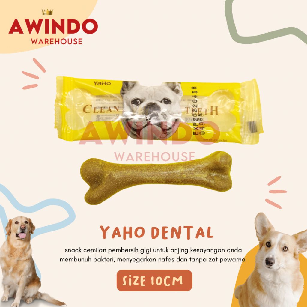 YAHO - Makanan Snack Dental Gigi Anjing Veterinarian Gigitan Tulang Pembersih Karang Gigi