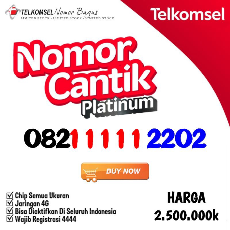 Nomor Cantik Simpati Nomer Kartu Perdana Telkomsel as no hp 11111 2202