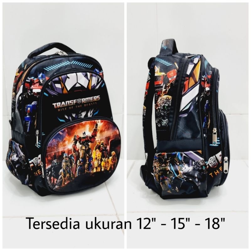 Tas Ransel Sekolah TRANSFORMERS RISE OF THE BEAST 12&quot; - 15&quot; - 18&quot; PAUD TK SD