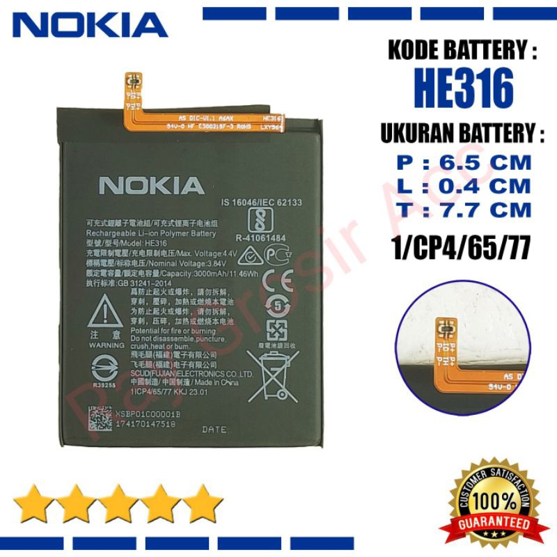 Baterai Original Nokia 6 TA-1000 HE-316 HE316 HE 316