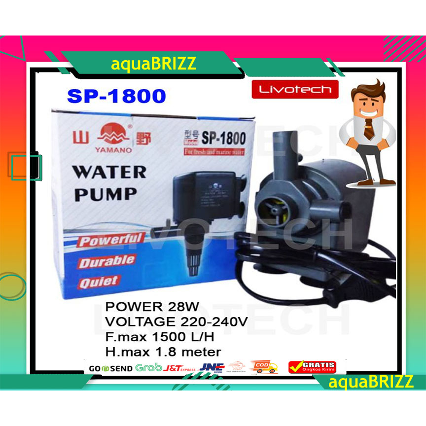 YAMANO SP1800 SP 1800 pompa celup power head aquarium aquascape kolam hidroponik Pompa celup