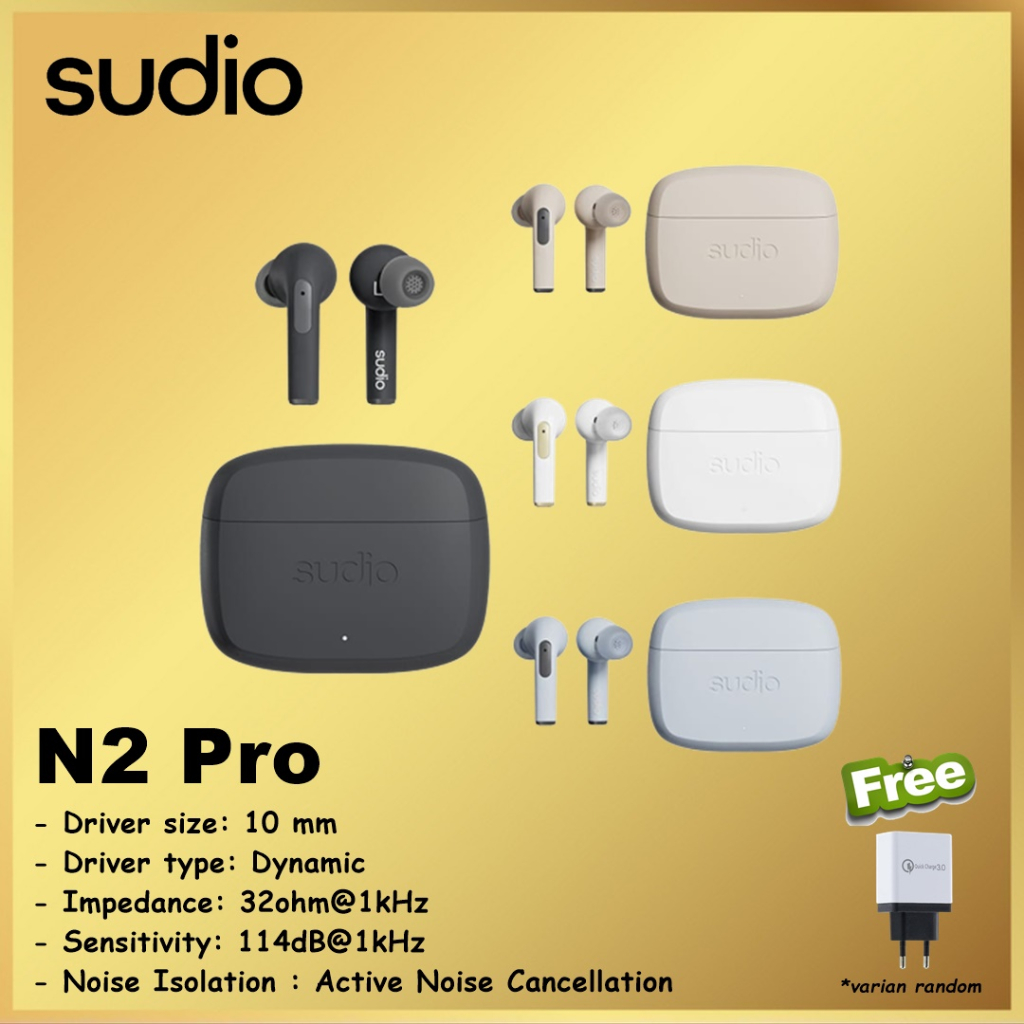 Sudio N2 Pro N2Pro TWS True Wireless Bluetooth in-Ear Earbuds with ANC