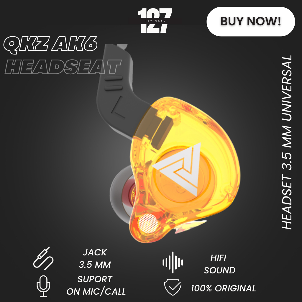 QKZ AK6 Headset SuperBass Headseat With Mic Earphone kabel Headseat Kabel Cabel In-Ear HIFI Sport Earphone Super Bass In-Ear with Microphone Mic