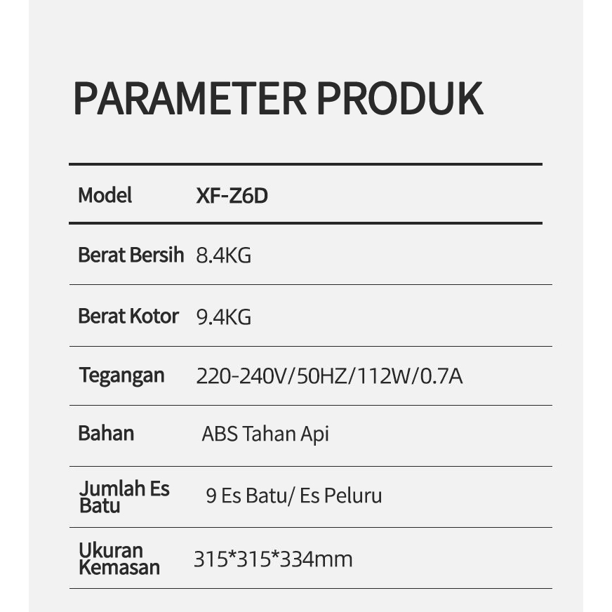 Mesin Es Iceler Portable Ice Maker 15KG Es Perhari 6 Keping Es diproduksi，Mesin Rumahan Kecil Full Otomatis