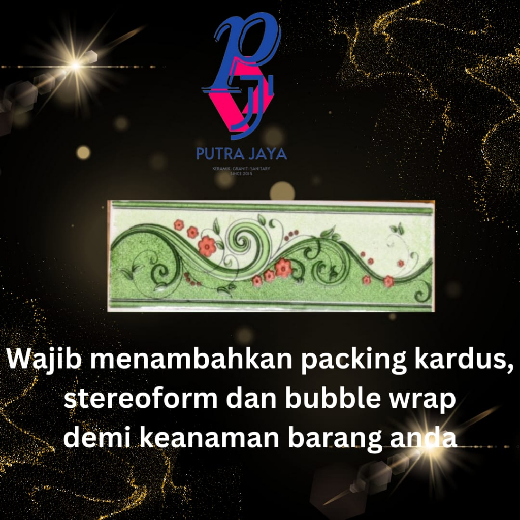 Lis Keramik Dinding Rumah / Teras / Dapur 7x20cm (Regina Green)