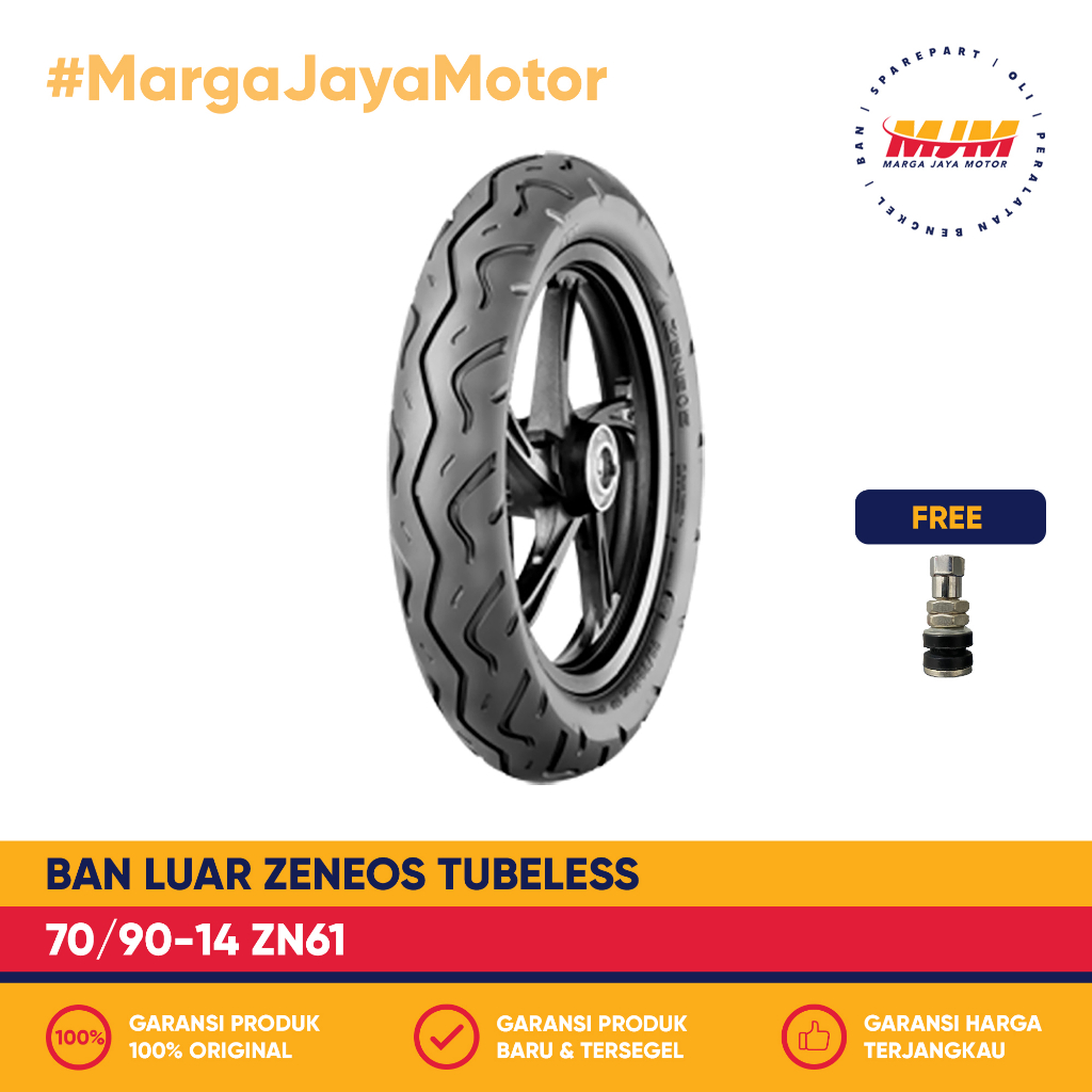 Ban Luar Zeneos ZN61 70/90-14 Tubeless Free Pentil