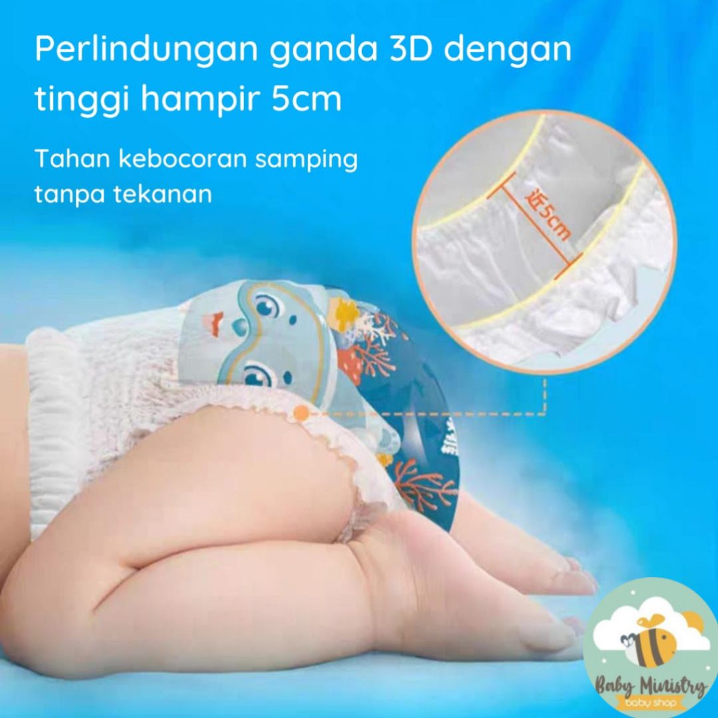 OCHEERS Premium BUBBLE - PREMIUM POPOK BERENANG ANAK / POPOK RENANG / SWIM PANTS / popok berenang / popok anti air / swim diaper / baby swimming pants / Nepia Genki Pants XL 26 / bubble diapers / ocean