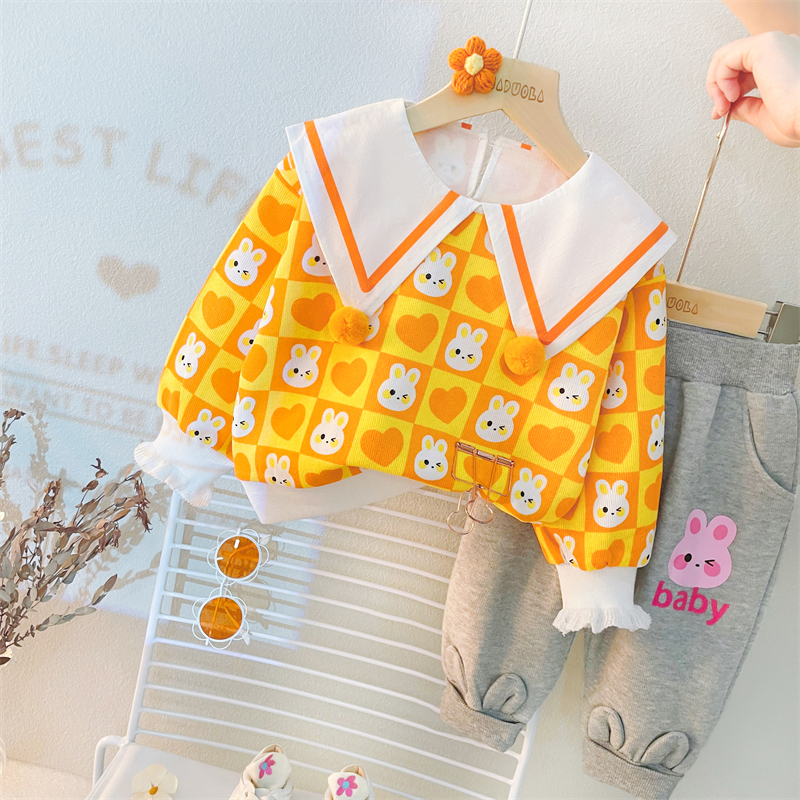 Setelan premium baju anak perempuan MOTIF BABY BUNNY usia 6 bulan - 5 tahun / pakaian lengan panjang lucu