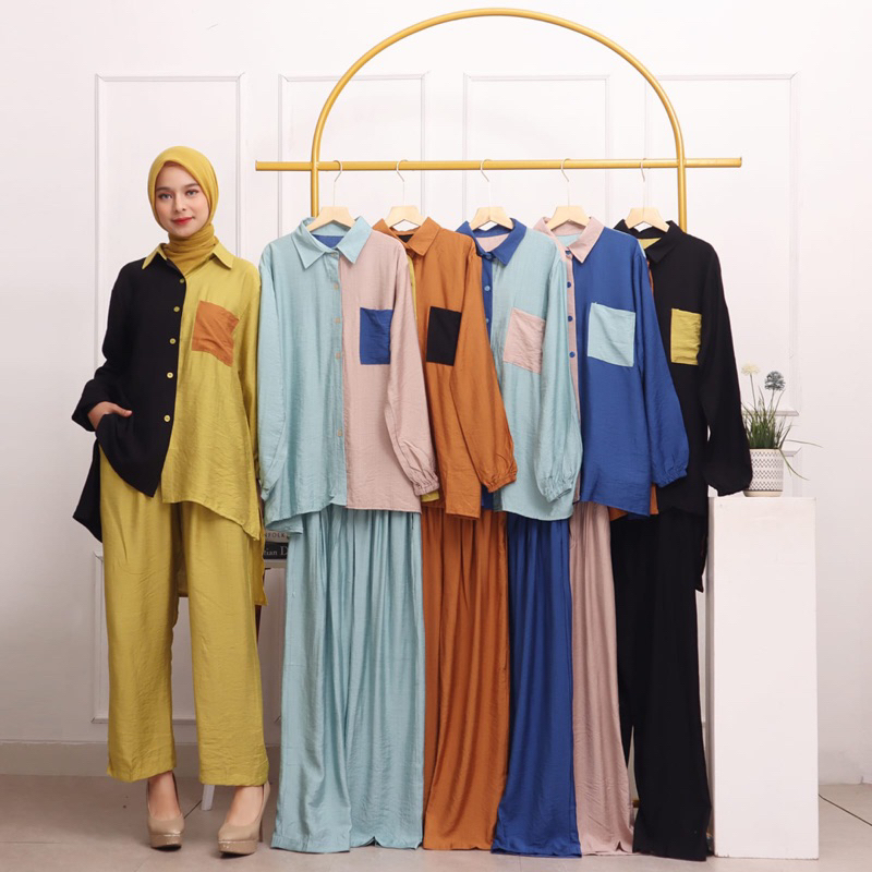 SETCEL LINEN DEBBY SET POLO LINEN JUMBO XXL GROSIR POLOS MURAH MODELLANO