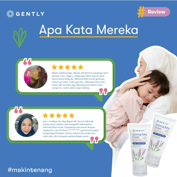 Gently Calming Baby Cream / Krim Pereda Kolik dan Penghangat Tubuh / Krim Pereda Kembung Bayi dan Anak CBKS