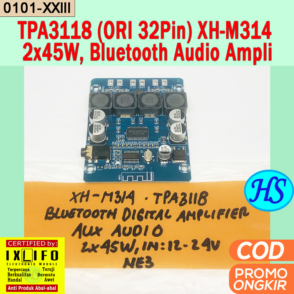 TPA3118 Bluetooth Stereo Class D Amplifier XH-M314 2x45W Original 32pin IC-TPA3118