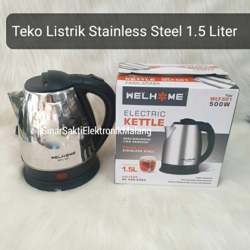 Kettle Electric Welhome 1.5L Teko Listrik / Pemanas Air Promo