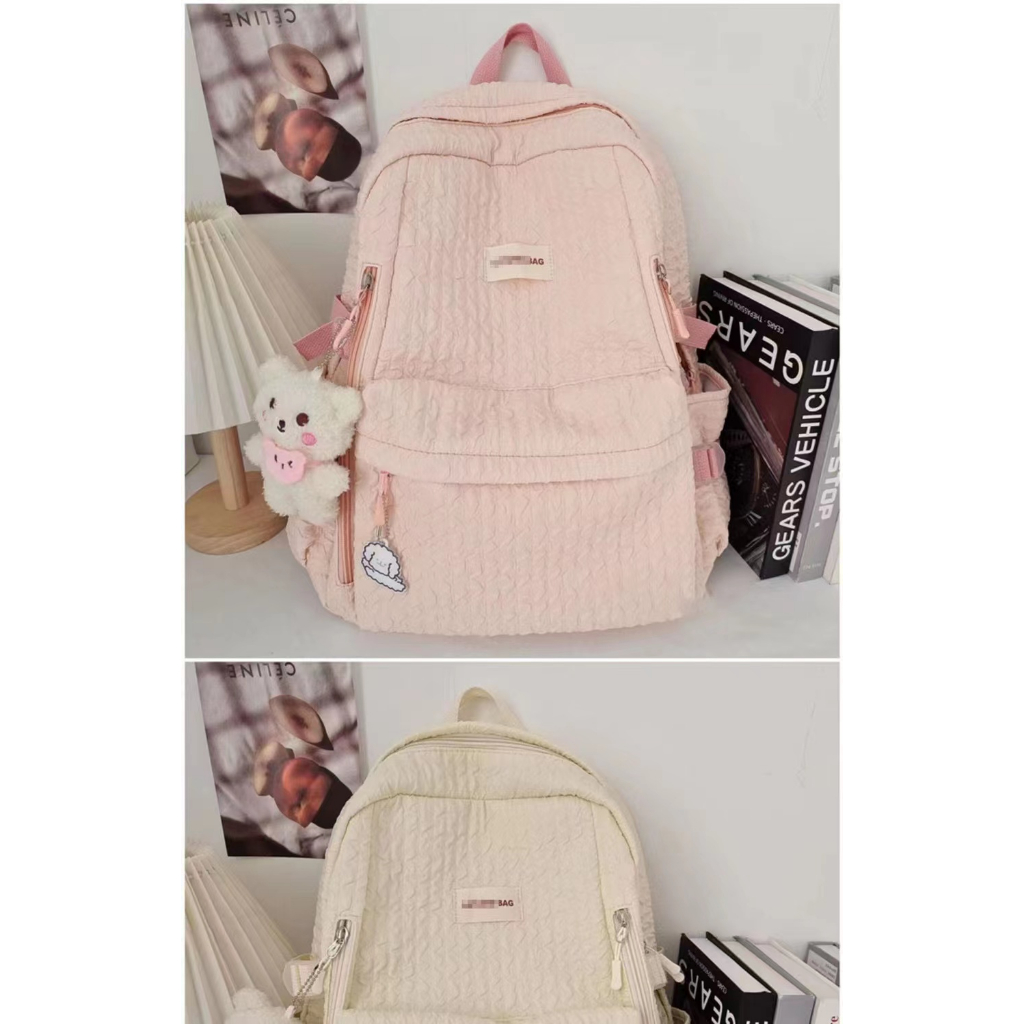 ransel mini murah tas ransel sekolah wanita korea tas ransel sekolah cewek ☃Sera Sera diimpor disesuaikan niche tas sekolah bordir ceri lembut fufu siswa ransel gadis ransel harian