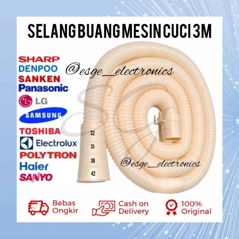 SELANG BUANG AIR MESIN CUCI 3 METER SANKEN SEMUA MEREK SELANG PEMBUANGAN MESIN CUCI SELANG BUANG MESIN CUCI PIPA PEMBUANGAN MESIN CUCI  PIPA MESIN CUCI PIPA AIR MESIN CUCI LOBANG PEMBUANGAN MESIN CUCI LOBANG AIR MESIN CUCI SELANG PEMBUANGAN