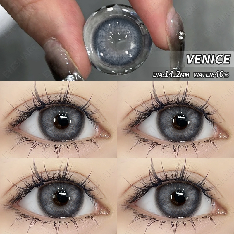 Eyeshare Venice Softlens Gray 1Pasang 14.2mm Lensa Kontak Soflen Soflens