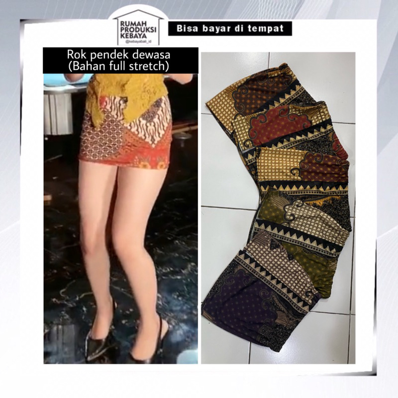 Rok pendek slimfit kamen jadi mostcref full strecth dewasa batik seri 2