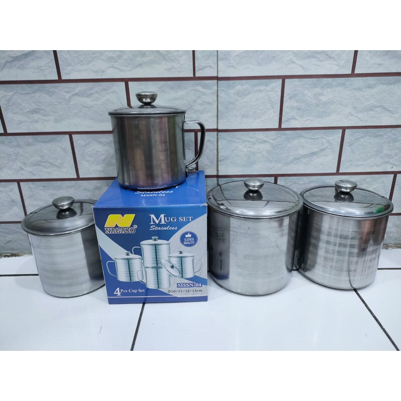 Mug Set 4pcs / Mug Set isi 4pcs dengan berbagai ukuran (10cm,11cm,12cm,13cm)