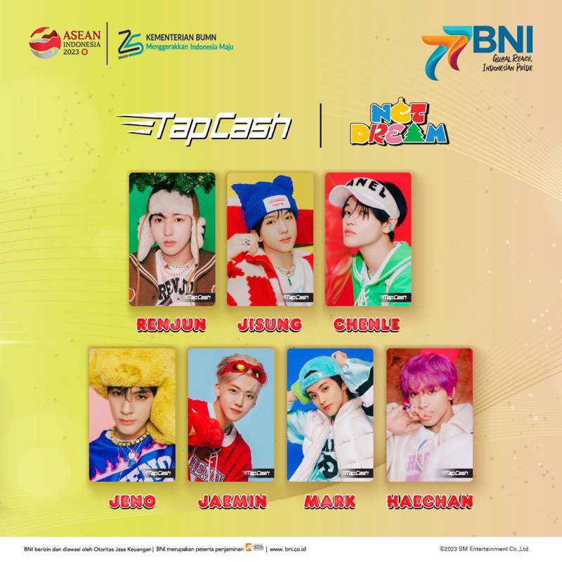 JASTIP TAPCASH EMONEY BNI NCT DREAM JENO JAEMIN JISUNG CHENLE MARK RENJUN HAECHAN
