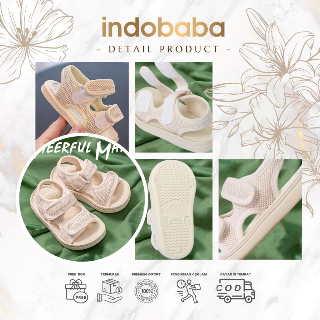 indobaba  Sandal Anak Import Sepatu Sandal Anak Mario Kain Lembut Laki laki Perempuan Eva Sandal Import S107