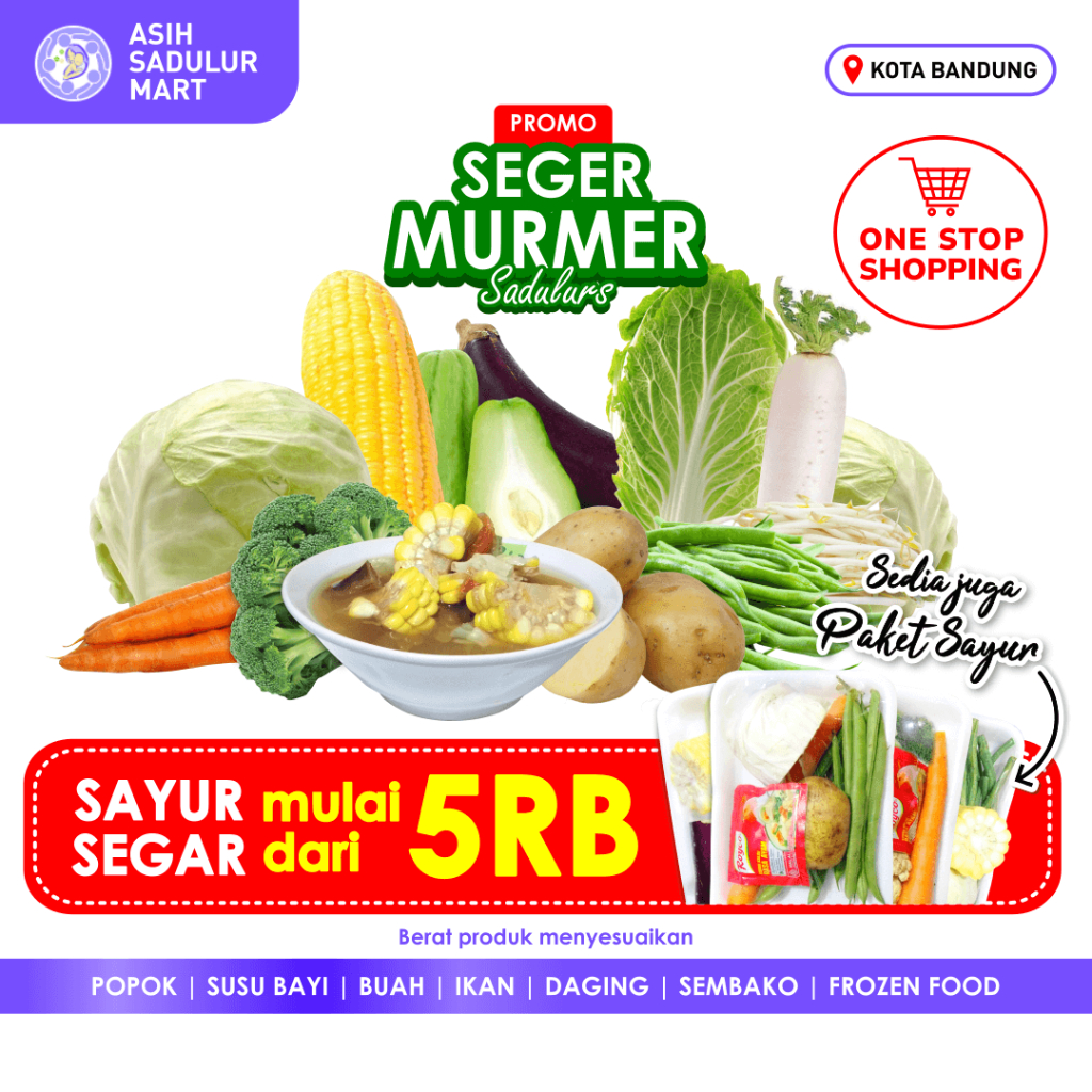 Sayur Segar 5RB Promo Sayuran &amp; Paket Sayur Potong (Asem, Lodeh, Sop, Capcay) Bandung