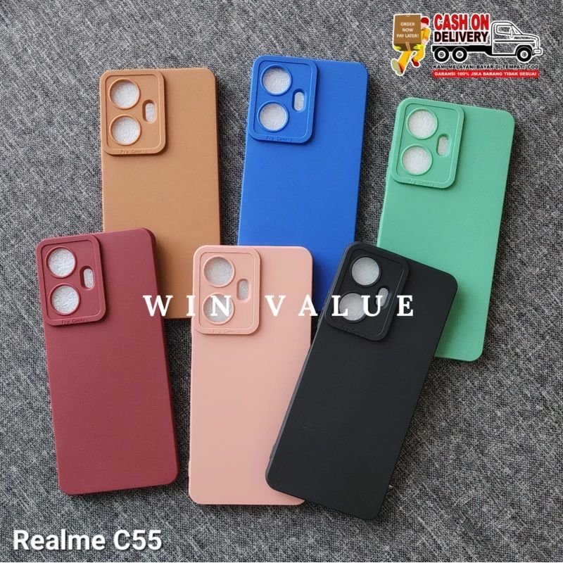 Realme C55 NFC Case Pro Kamera Softcase Black Matte Case Realme C55 NFC