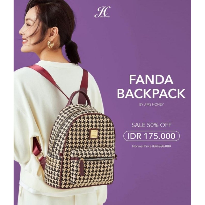 Jims Honey - Fanda Backpack - Tas Ransel Wanita Fanda Jims Honey