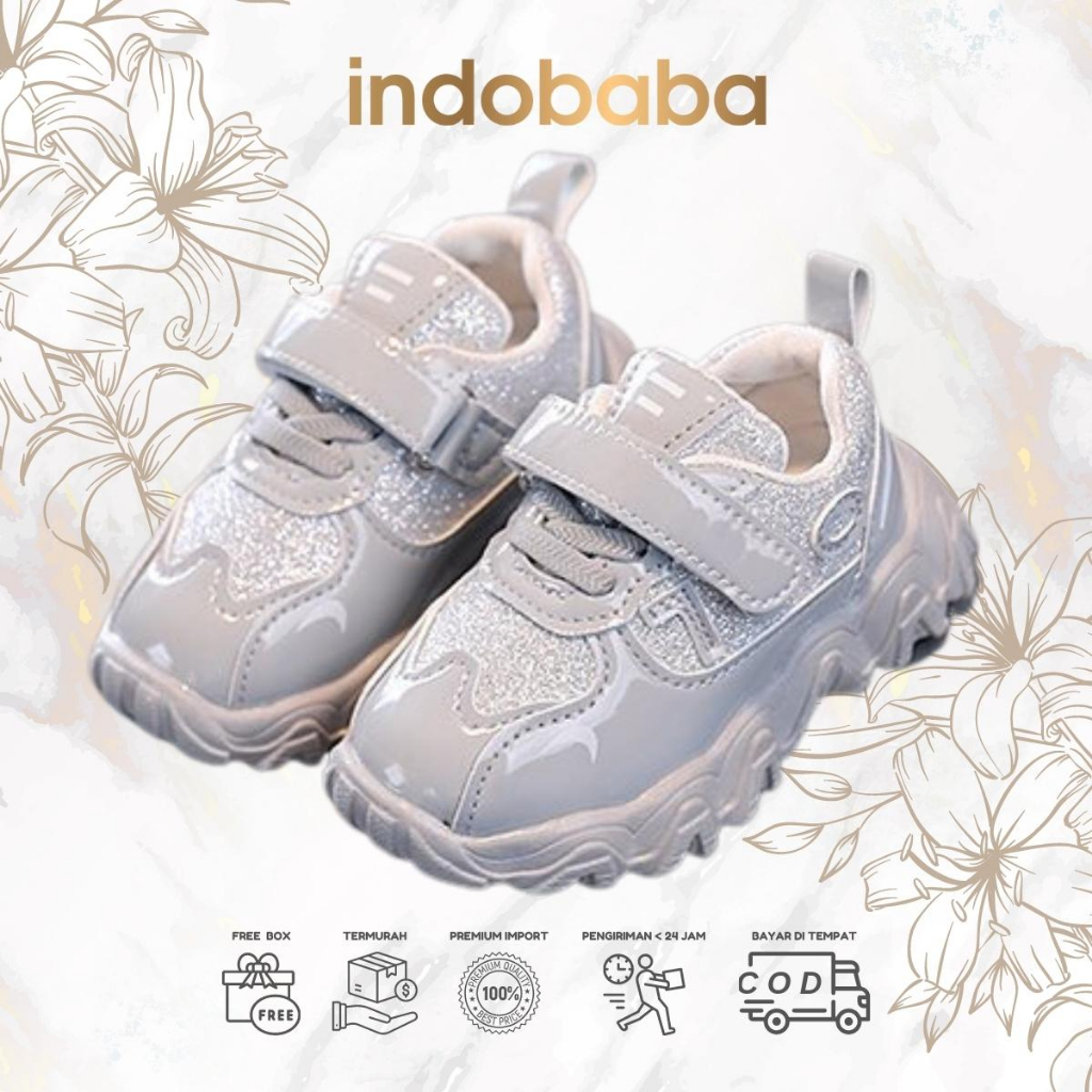 indobaba Sepatu Anak Perempuan Sneakers Anak Sport Fashion Import Premium 1-5 Tahun S169