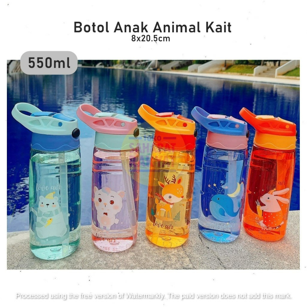 Botol Anak Sedotan Animal Kait 550ml