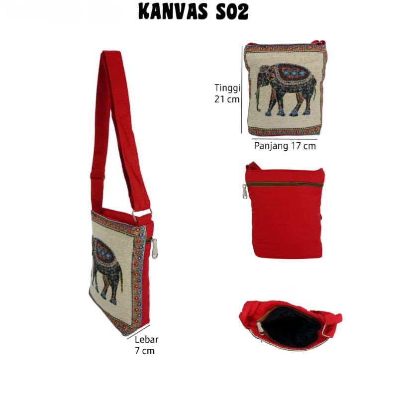 Tas selempang kanvas mini /tas kanvas goni /tas thailand