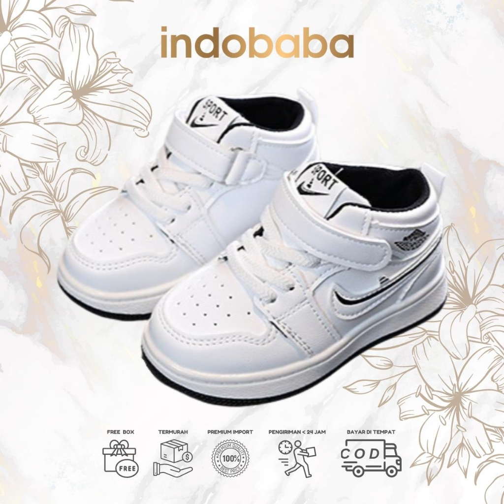 indobaba Sepatu Anak Perempuan Import Sneaker Anak Laki laki Import Usia 1-5 Tahun S174