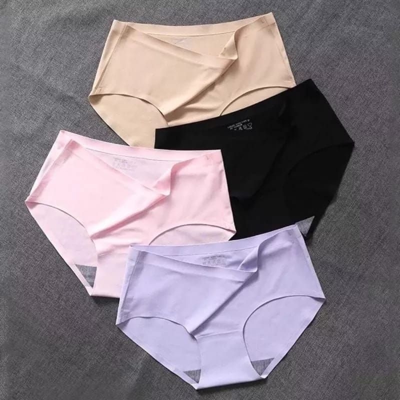 Celana Dalam Seamless Wanita Tanpa Jahitan Fashion Sutra Kolor Lembut Nyaman cewek Korean Style