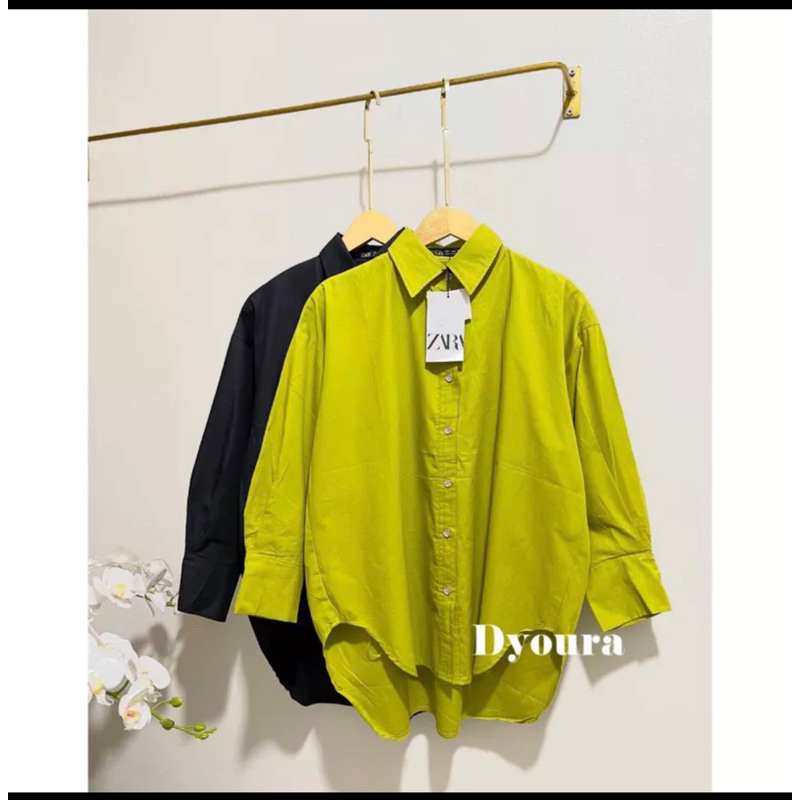 Jual kemeja ZQR oversize/ kemeja lengan panjang oversize wanita/atasan ZQRA kancing aktif/kemeja wanita terbaru/ atasan cewek kekinian