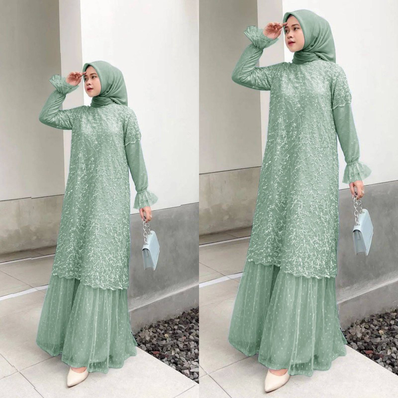 Gamis Kondangan Ibu Ibu Pkk Terbaru Lebaran 2026 Fashion Gamiz Moeslim Baju Muslim Kekinian Bisa Cod