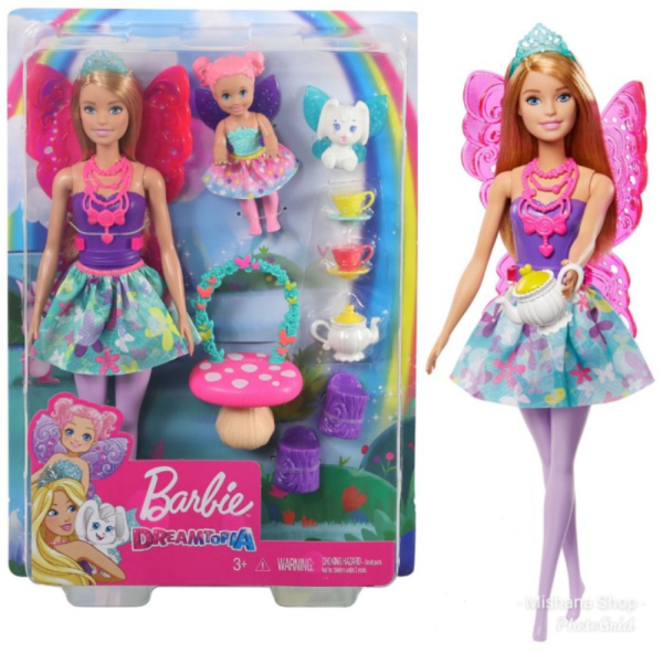 

Unik Boneka Barbie Dreamtopia Fairy Tea Party with Rabbit Pet and Chelsea Limited